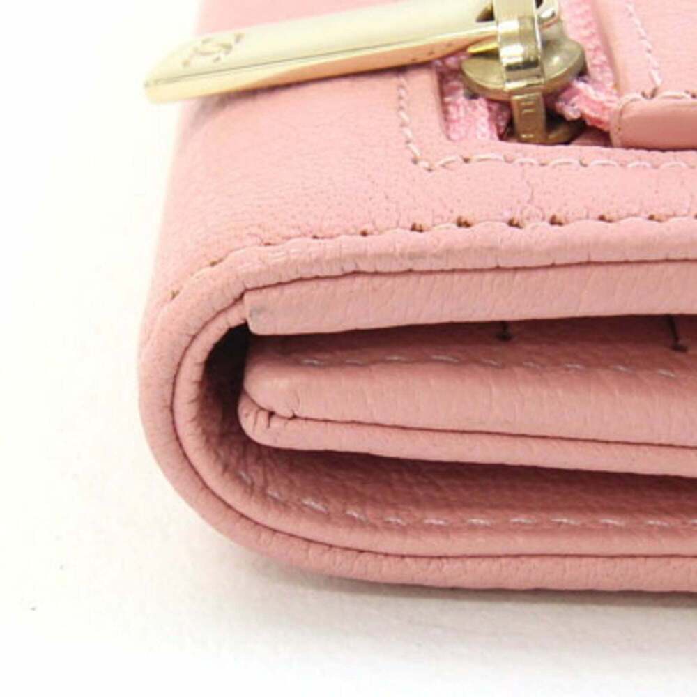 CHANEL Authentic Pink Leather Logo Wallet - Picture 6 of 8